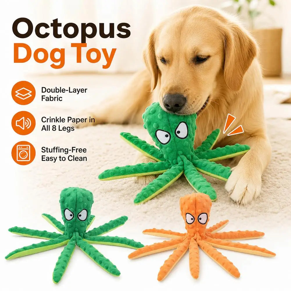 Squeaky Octopus Plush Dog Toy
