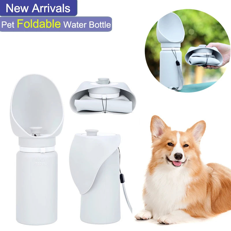 Foldable Silicone Pet Water Bottle (550ml)