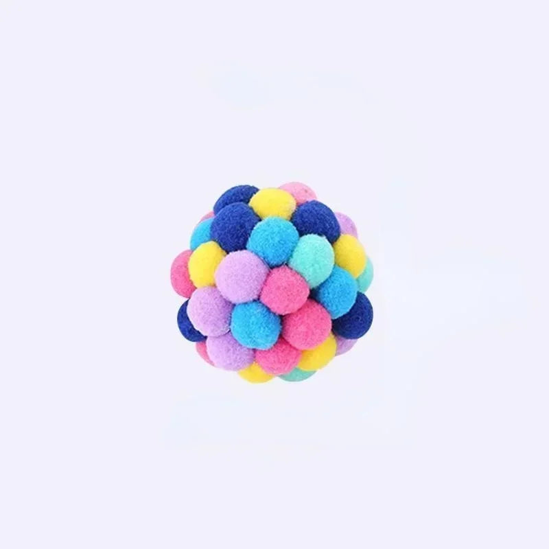 Colourful Pompom Bell Ball Cat Toy