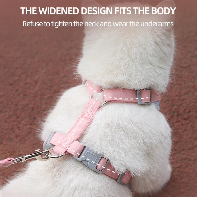 Breathable Pet Harness & Leash Set for Cats & Small Dogs