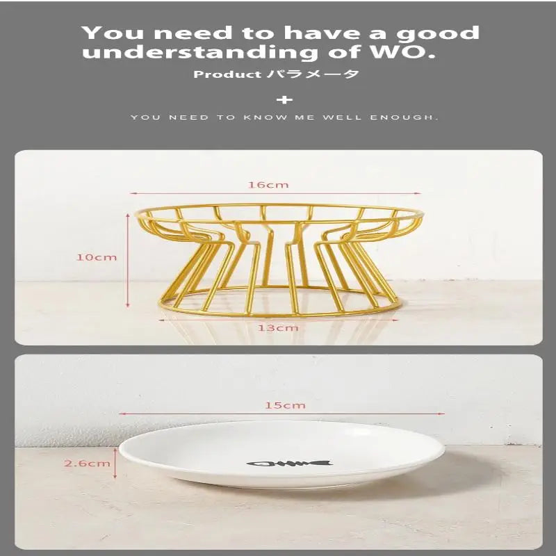 Elevated Ceramic Pet Bowl with Metal Stand