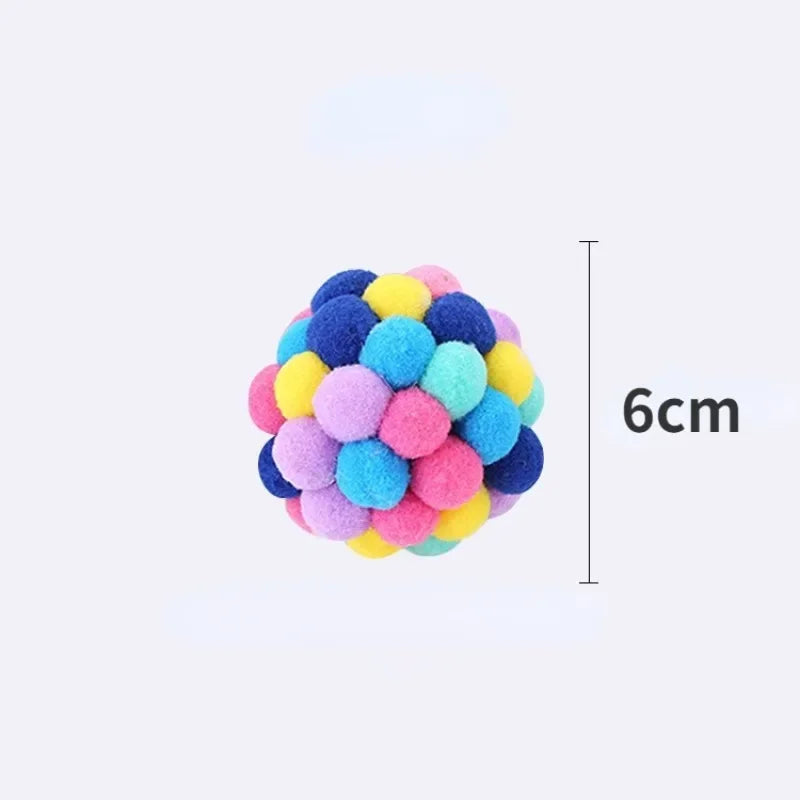 Colourful Pompom Bell Ball Cat Toy