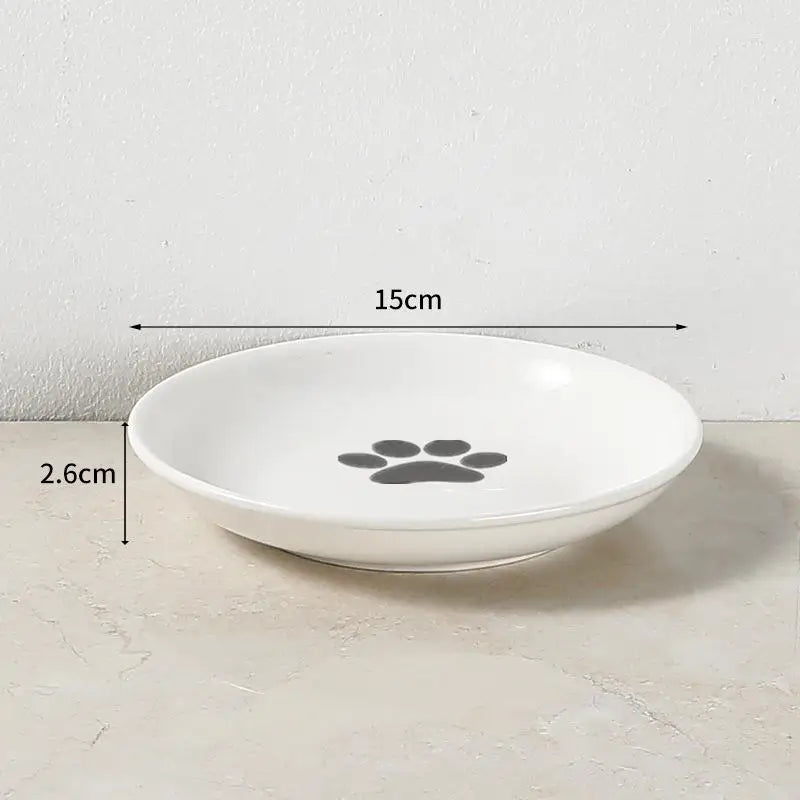 Elevated Ceramic Pet Bowl with Metal Stand