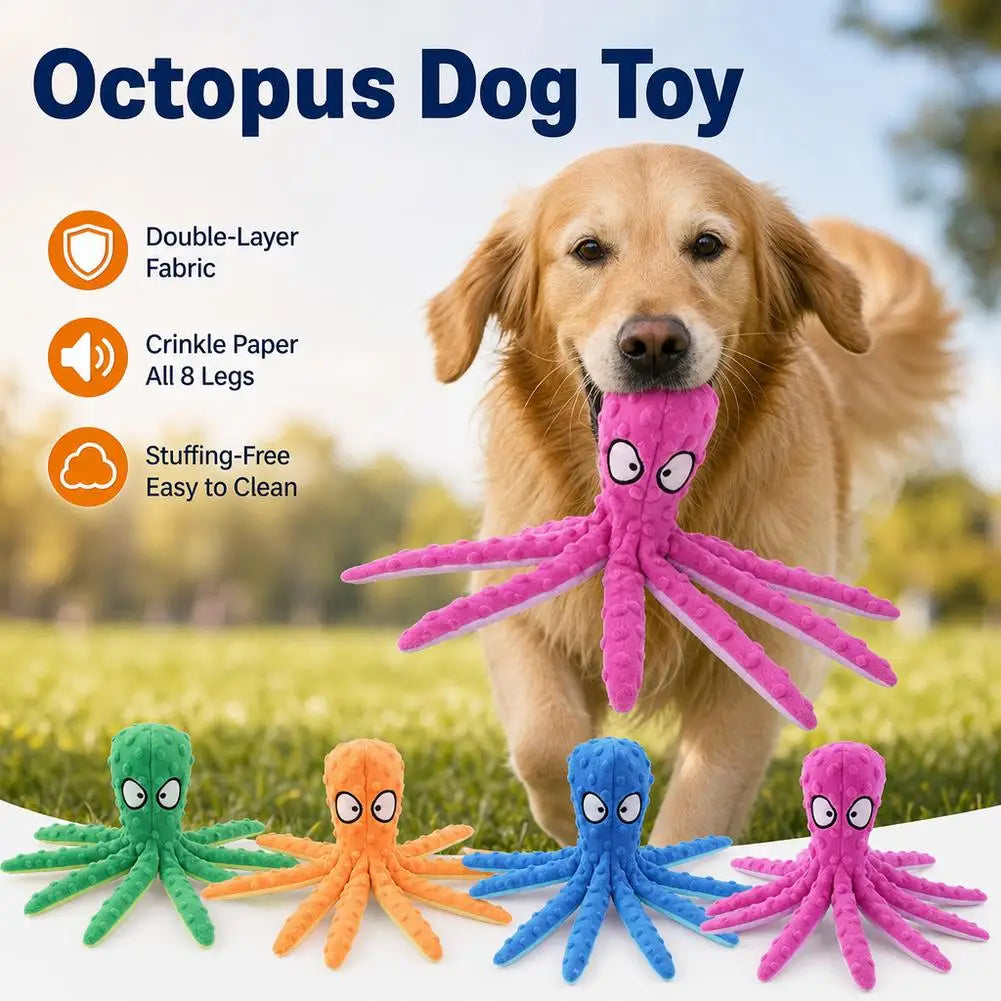 Squeaky Octopus Plush Dog Toy