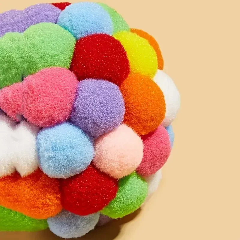 Colourful Pompom Bell Ball Cat Toy