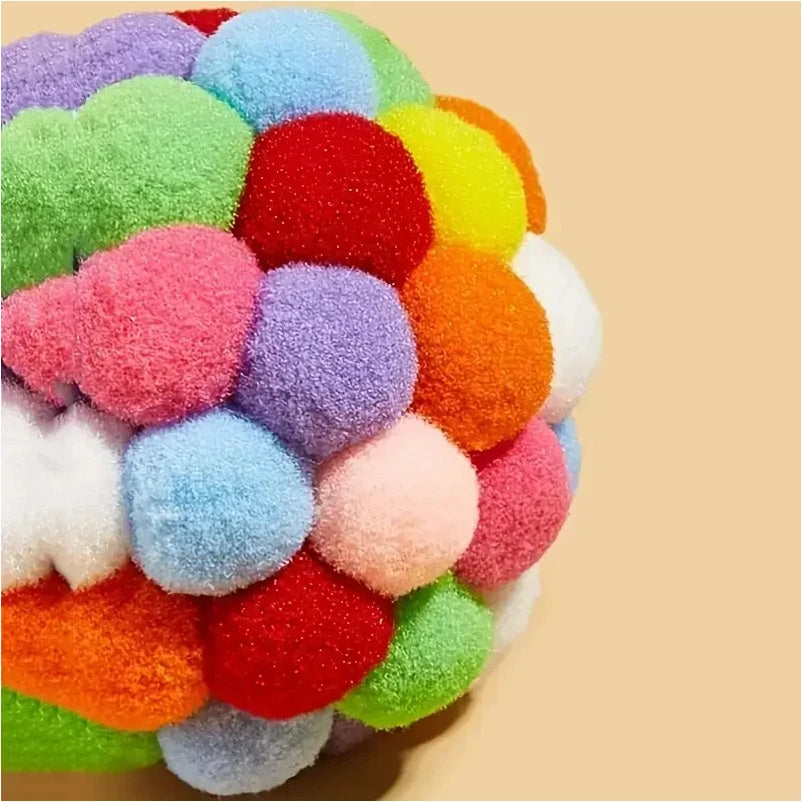 Colourful Pompom Bell Ball Cat Toy