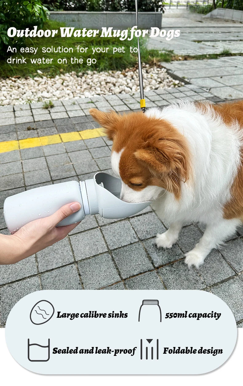Foldable Silicone Pet Water Bottle (550ml)