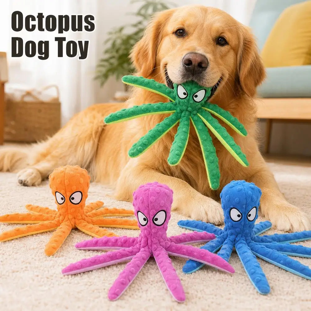 Squeaky Octopus Plush Dog Toy
