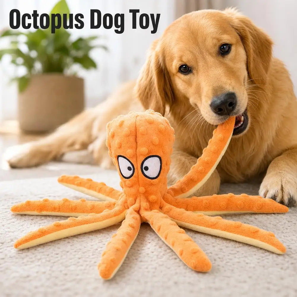 Squeaky Octopus Plush Dog Toy