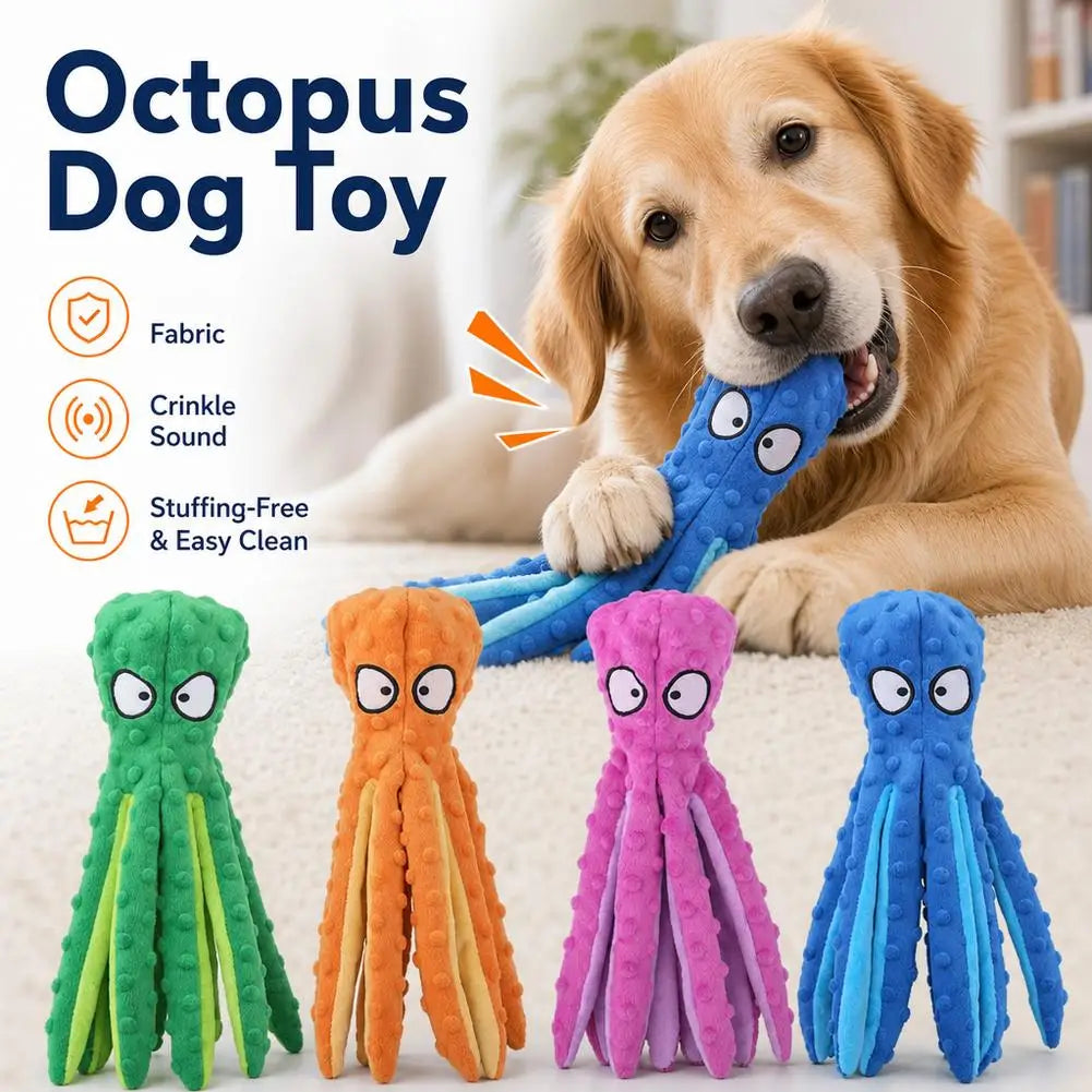 Squeaky Octopus Plush Dog Toy