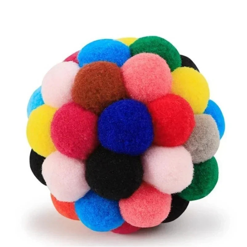 Colourful Pompom Bell Ball Cat Toy