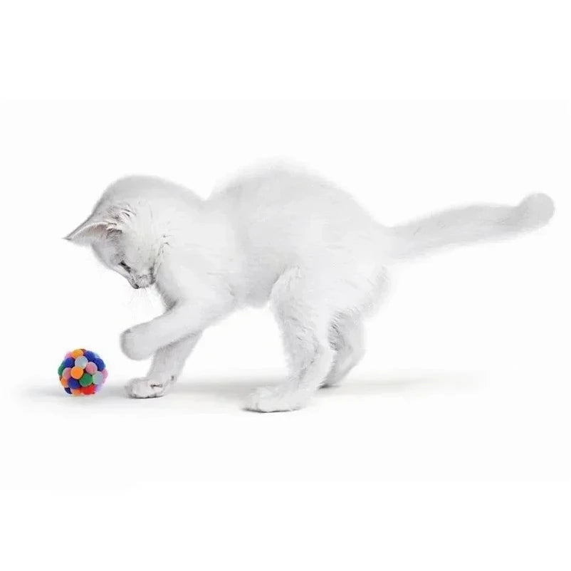 Colourful Pompom Bell Ball Cat Toy