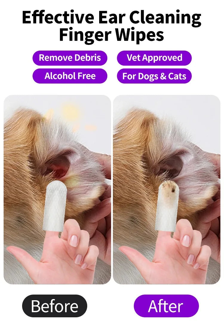 Pet Ear Cleaning Wipes (Fingertip)